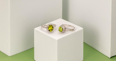 August birthstone Peridot rings