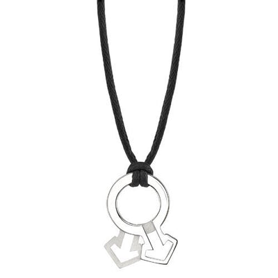 High Polished and Satin Finish Steel Male Mars Symbol Pendant SN8010