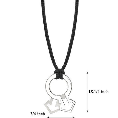 High Polished and Satin Finish Steel Male Mars Symbol Pendant SN8010