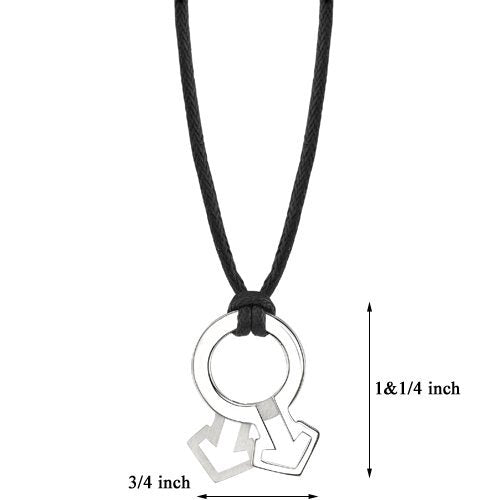 High Polished and Satin Finish Steel Male Mars Symbol Pendant SN8010