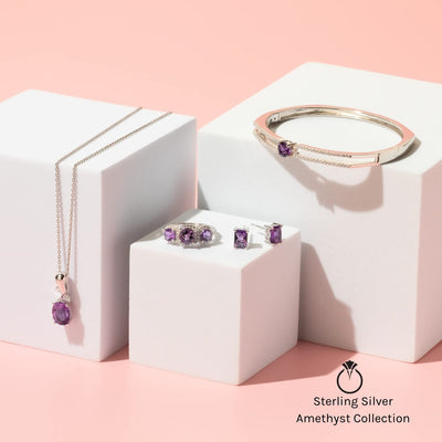 Amethyst Ring Sterling Silver Round Shape 1.75 Carats