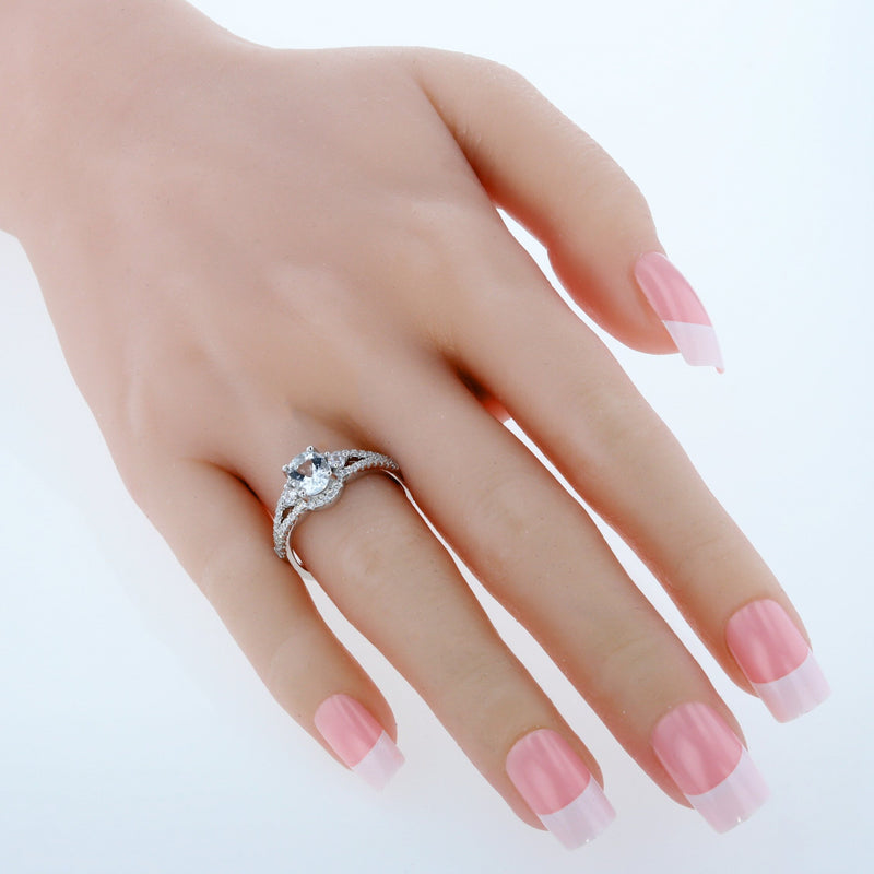 Aquamarine Sterling Silver Keepsake Ring 1 Carat Sizes 5 to 9
