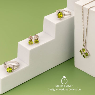 Heart Shape Peridot Soulmate Ring Sterling Silver 1.25 Carats