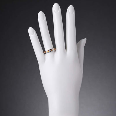 Princess Cut Citrine Half-Eternity Ring Band Sterling Silver 1 Carat Total
