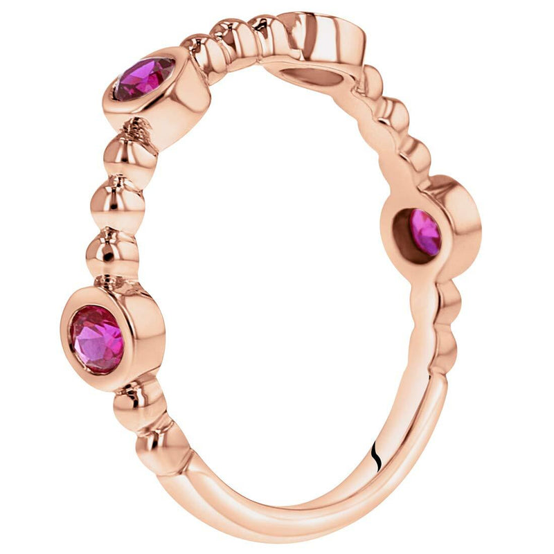 Ruby Dainty Stackable Ring Rose-Tone Sterling Silver