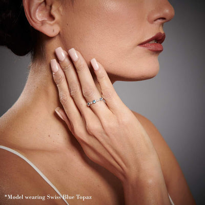 Citrine Tiara Stackable Ring Yellow-Tone Sterling Silver