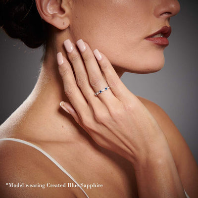Cubic Zirconia Marquise and Round Stackable Ring Band Rose-Tone Sterling Silver