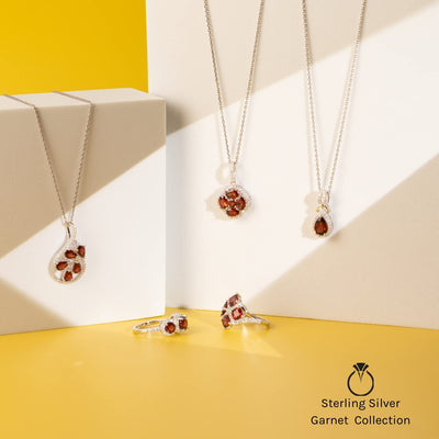 Garnet Ring Sterling Silver Round Shape 2.25 Carats