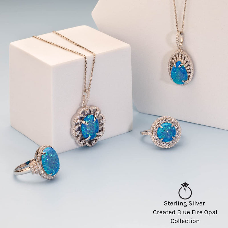Blue Opal Mod Ring Sterling Silver Marquise Cut Sizes 5 to 9