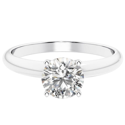 Diamond Classic Solitaire Ring 14K White Gold 1 Carat