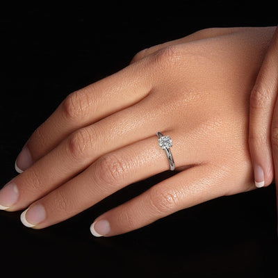 Diamond Classic Solitaire Ring 14K White Gold 1 Carat
