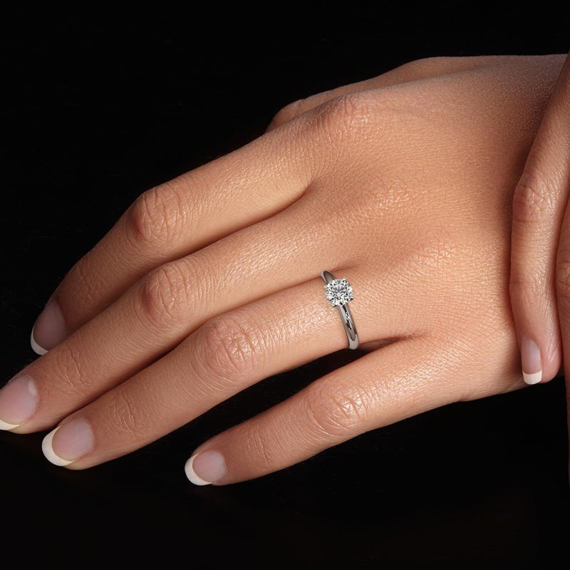 Diamond Classic Solitaire Ring 14K White Gold 1 Carat