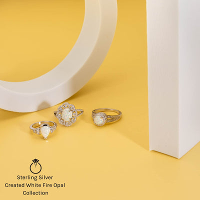 White Opal Ring Sterling Silver Round Shape 0.75 Carats