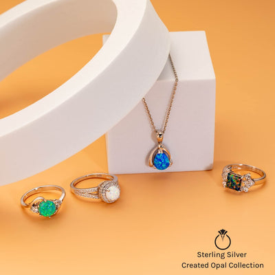 Powder Blue Opal 3 Stone Ring Sterling Silver 1.25 Carats Sizes 5 to 9