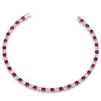 Ruby and Diamond Tennis Bracelet 14K Gold 9.50 Carats