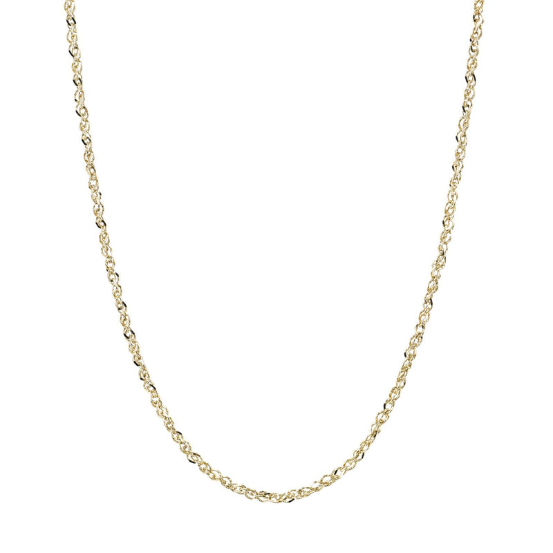 14K Yellow Gold Rope Style Chain Necklace Diamond Cut 0.9mm