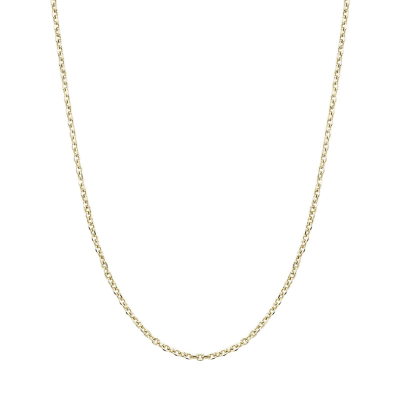 14K Yellow Gold Cable Style Chain Necklace Diamond Cut 1.1mm