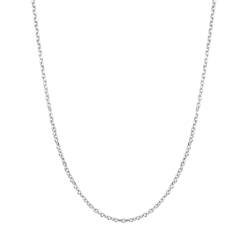 14K White or Yellow Gold Cable Style Chain Necklace Diamond Cut 1.1mm