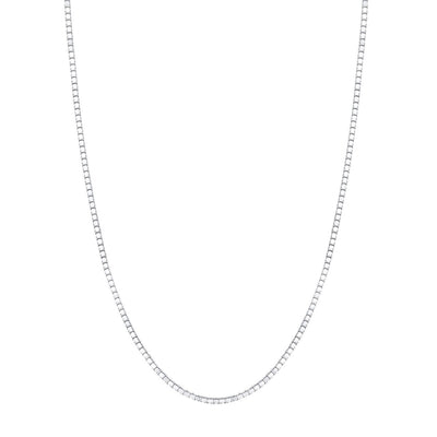 14K White Gold Box Style Chain Necklace 0.6mm