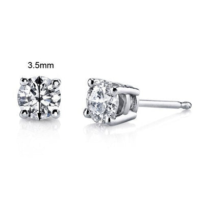 Diamond Earrings 14 Karat White Gold Round Shape 0.37 Carats