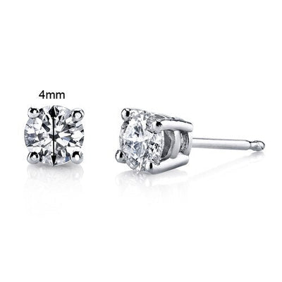 Diamond Earrings 14 Karat White Gold Round Shape 0.53 Carats