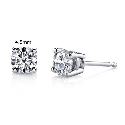 Diamond Earrings 14 Karat White Gold Round Shape 0.67 Carats