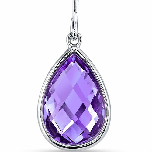 Amethyst Earrings 14 Karat White Gold Pear Shape 5.5 Carats