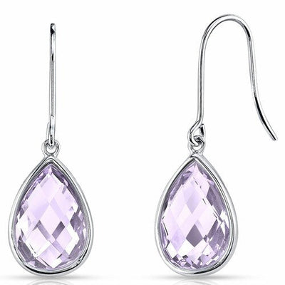 Rose De France Earrings 14 Karat White Gold Pear Shape 5 Carats