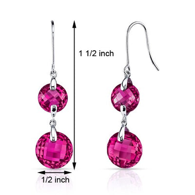 Ruby Earrings 14 Karat White Gold Round Shape 15.25 Carats