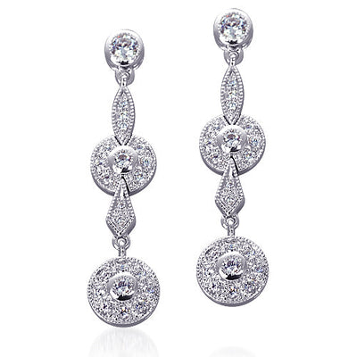 Sterling Silver Chandelier Two-tier Style Linear Earrings