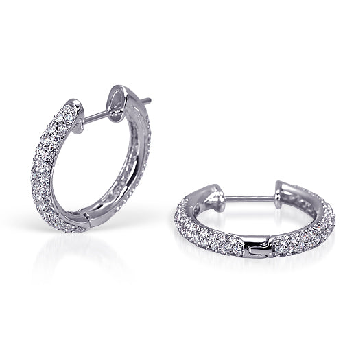 Sterling Silver Cubic zirconia Hoop Earrings