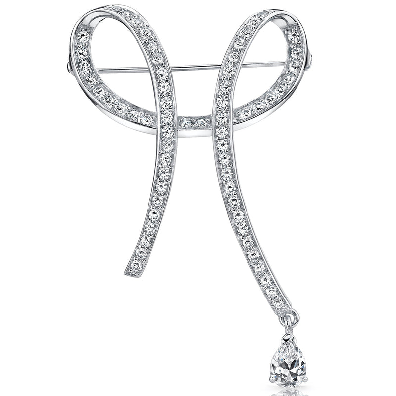 Sterling Silver Cubic Zirconia Brooch MDH1034