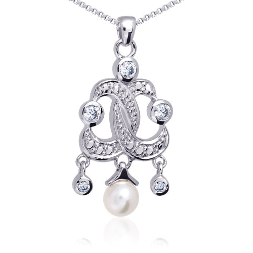 Sterling Silver Fleur de lis Chandelier Pendant