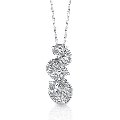 Sterling Silver Art Nouveau Style Bridal Jewelry Pendant