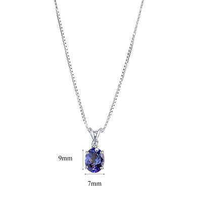 14 Karat White Gold Tanzanite Diamond Pendant Oval Shape 2 Carats P10078 alternate view and angle