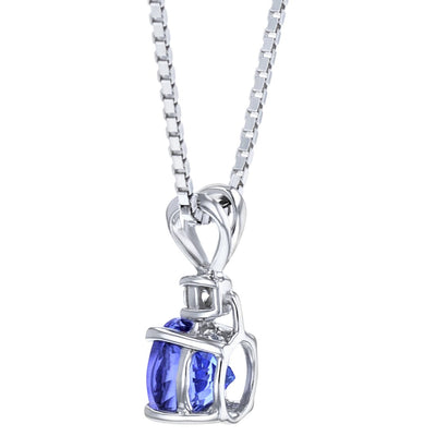 Tanzanite Diamond Pendant In 14 Karat White Gold Round Shape 1 05 Carats Total P10126 alternate view and angle