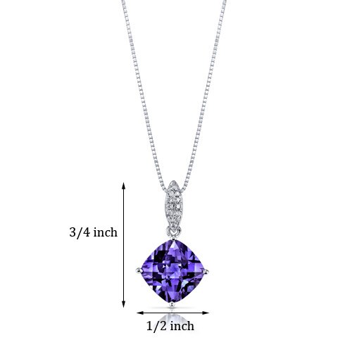 Alexandrite Pendant Necklace 14 Karat White Gold 4.25 Carats