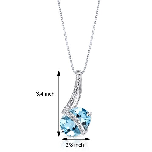 Swiss Blue Topaz Pendant 14 Karat White Gold Oval 2.17 Carats