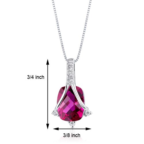 Ruby Pendant Necklace 14 Karat White Gold Cushion Cut 2.65 Carat P8880