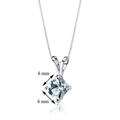 Aquamarine Pendant Necklace 14 Karat White Gold 0.69 Carats