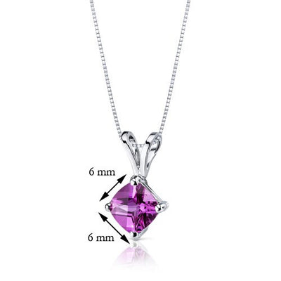 Pink Sapphire Pendant Necklace 14 Karat White Gold 1.15 Carats