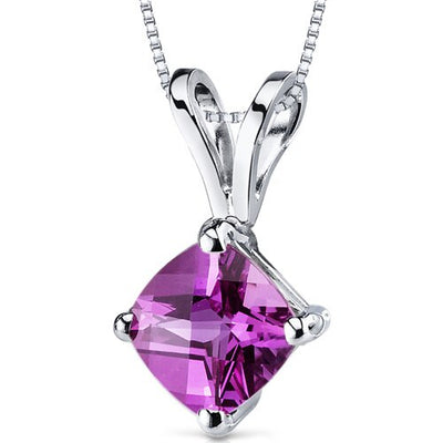 Pink Sapphire Pendant Necklace 14 Karat White Gold 1.15 Carats