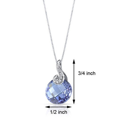 Alexandrite Pendant Necklace 14 Karat White Gold Round 5 Carats