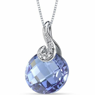 Alexandrite Pendant Necklace 14 Karat White Gold Round 5 Carats