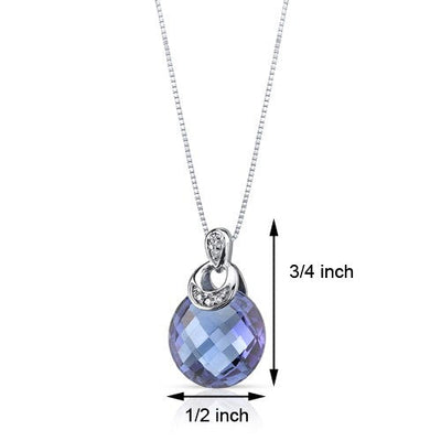 Alexandrite Pendant Necklace 14 Karat White Gold Round 5 Carats