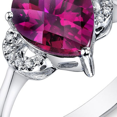 Ruby Ring 14 Karat White Gold Pear Shape 3.25 Carats