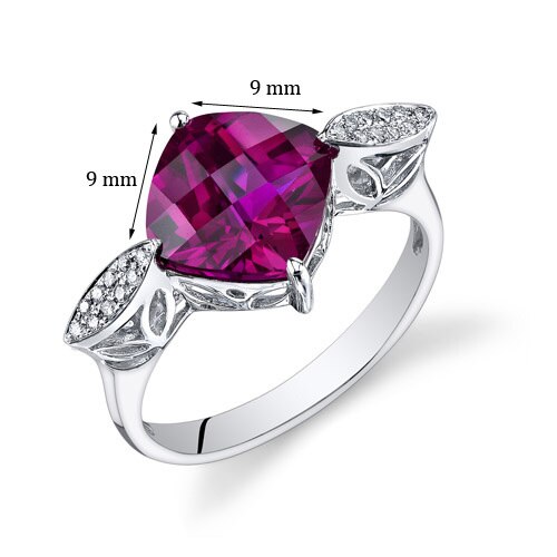 Ruby Ring 14 Karat White Gold Cushion Shape 4.25 Carats
