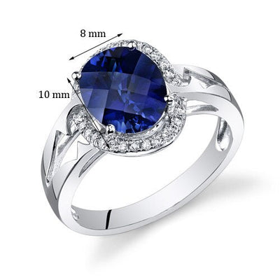 Blue Sapphire Ring 14 Karat White Gold Oval Shape 3.75 Carats