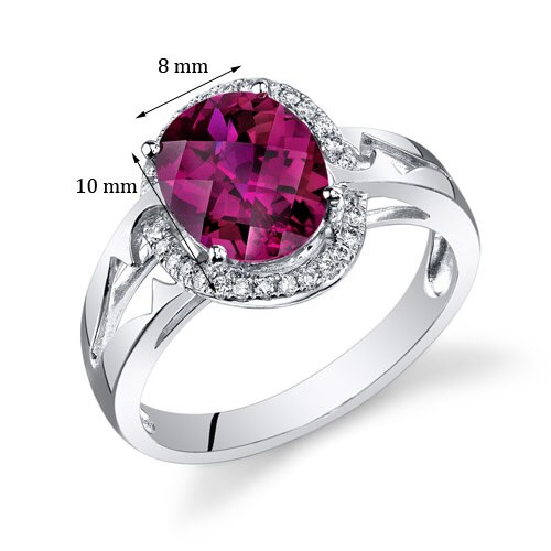 Ruby Ring 14 Karat White Gold Oval Shape 3.5 Carats