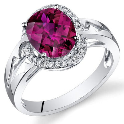 Ruby Ring 14 Karat White Gold Oval Shape 3.5 Carats